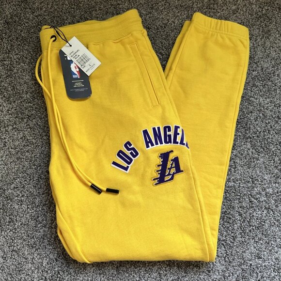 Pro Standard NBA Los Angeles Lakers Logo Sweat Pants Mens Size M BLL452614-YEL - Picture 1 of 7